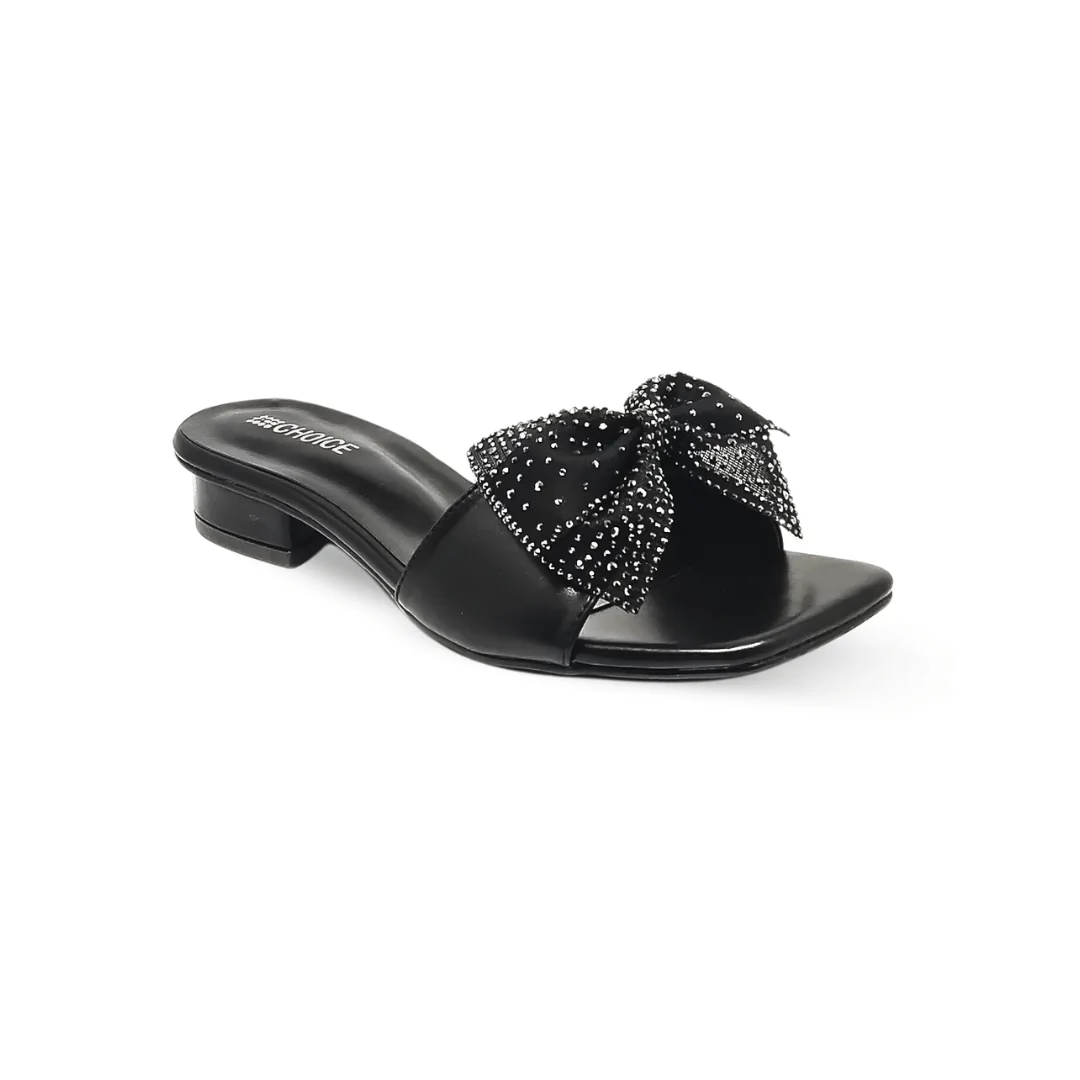 Ladies Mini Heel Slipper Bow Style-12793 - Image 4