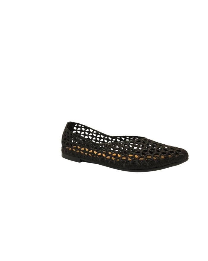 Black & Golden Net Design Khussa Flats, 21703 - Image 3