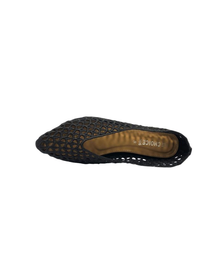 Black & Golden Net Design Khussa Flats, 21703 - Image 4