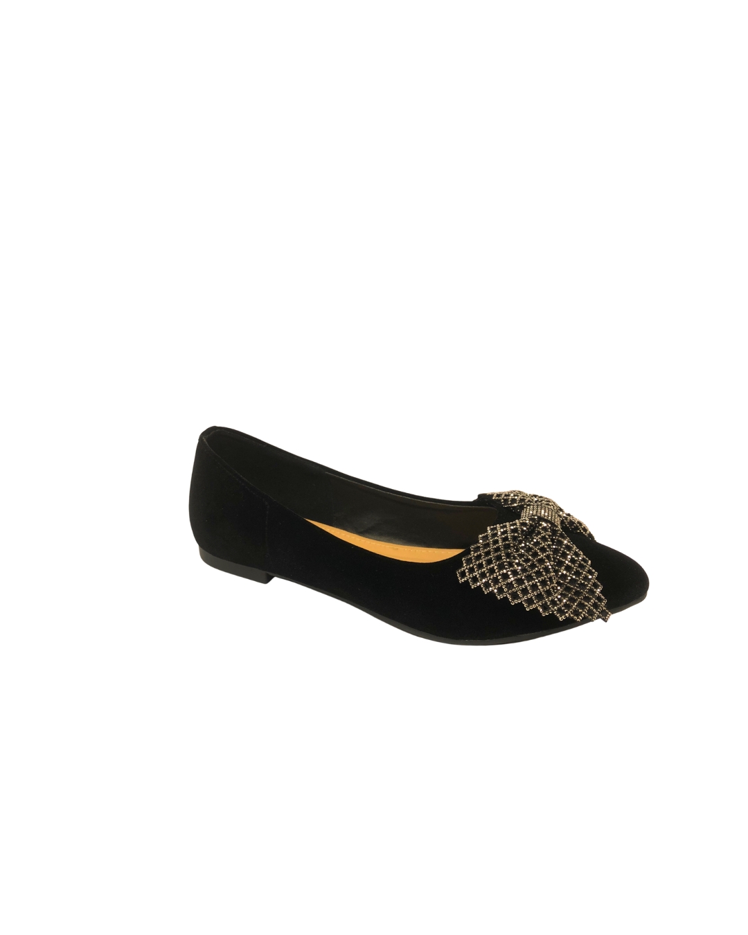 Black Velvet Flat Pumps 21710 - Image 2