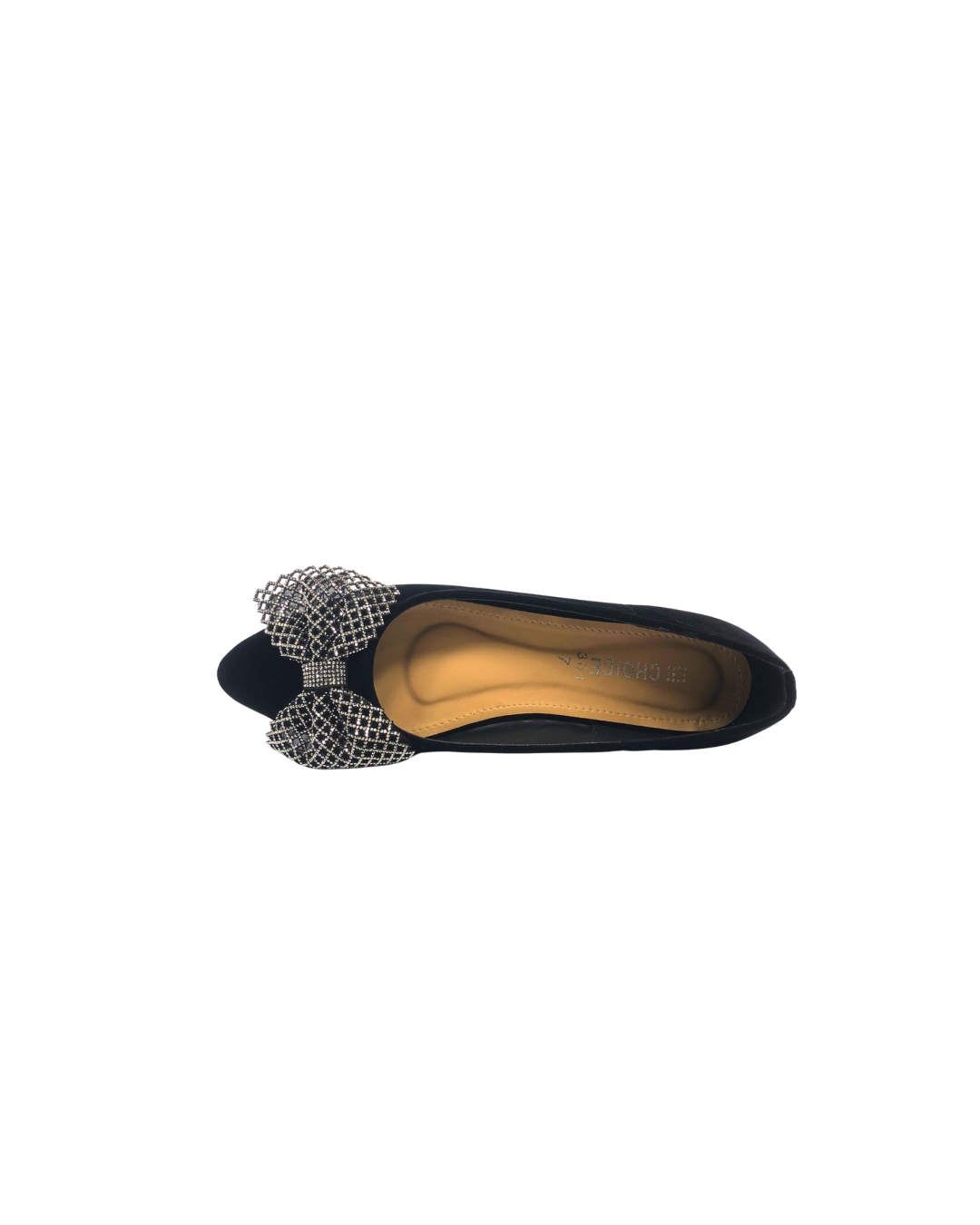 Black Velvet Flat Pumps 21710 - Image 3