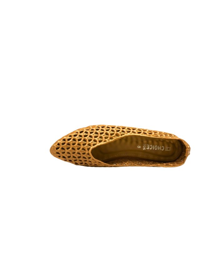 Black & Golden Net Design Khussa Flats, 21703 - Image 6