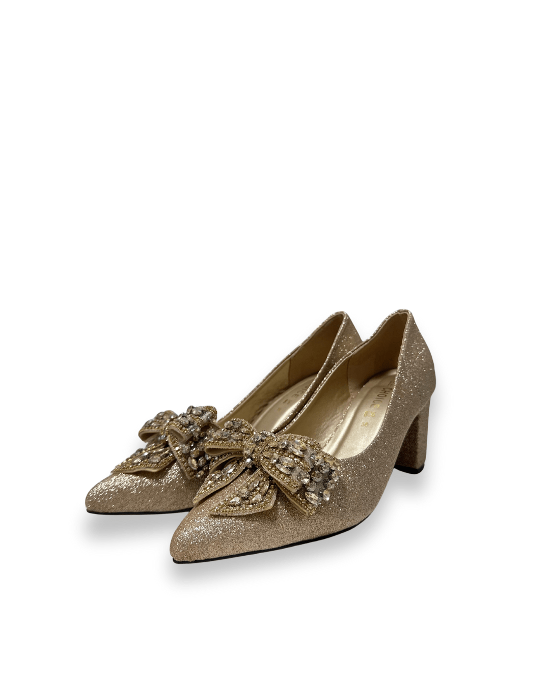 Golden Glitter Stiletto Heels 18567 - Image 3