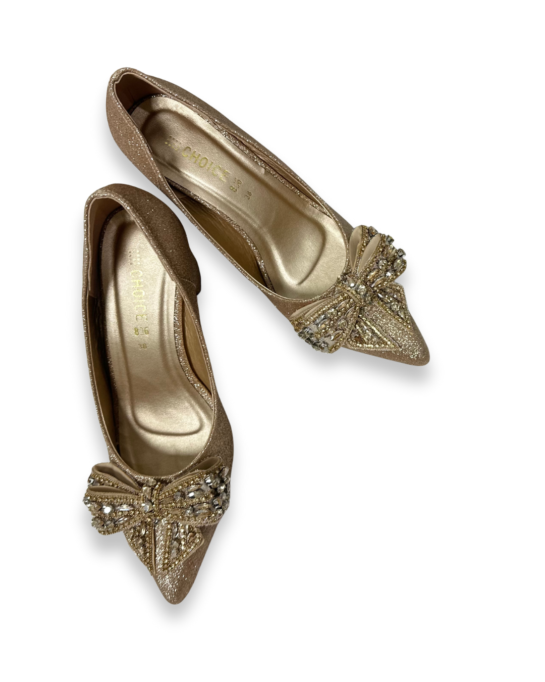 Golden Glitter Stiletto Heels 18567 - Image 5
