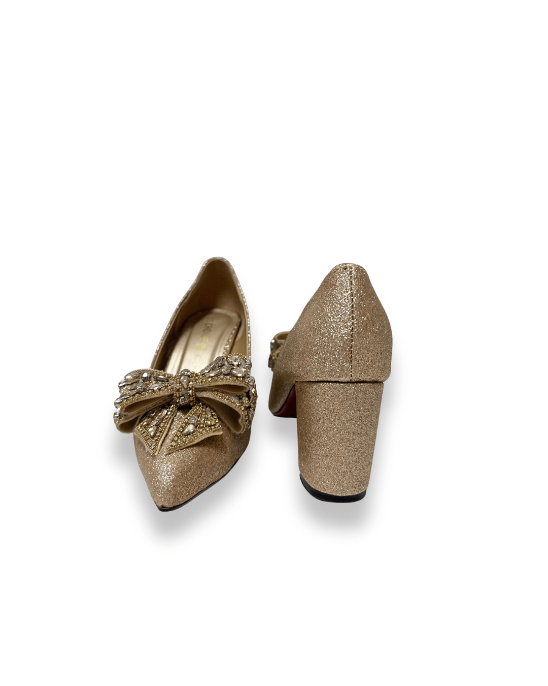 Golden Glitter Stiletto Heels 18567 - Image 4
