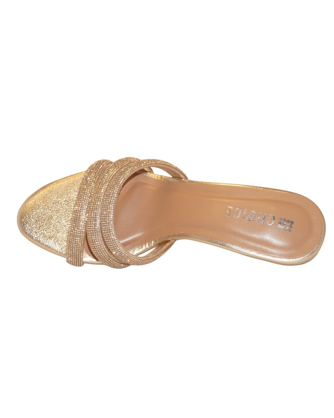 Women’s Golden Strappy Low-Heel SLIPERS 13082 - Image 6