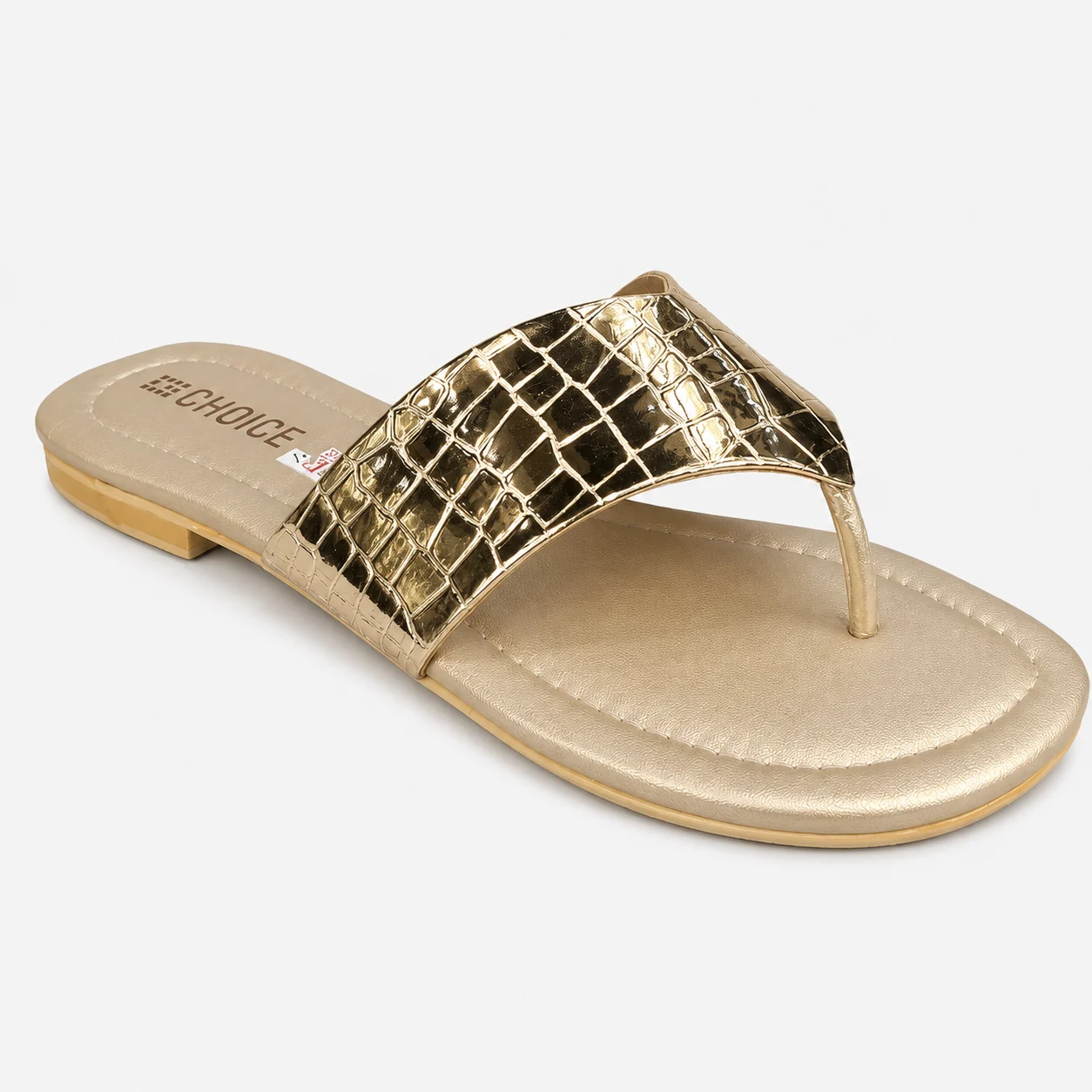 Casual & Fancy Chappal - Golden | 10138 - Image 3