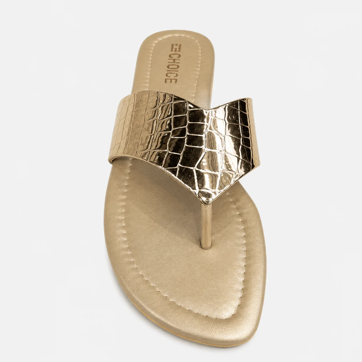 Casual & Fancy Chappal - Golden | 10138 - Image 4