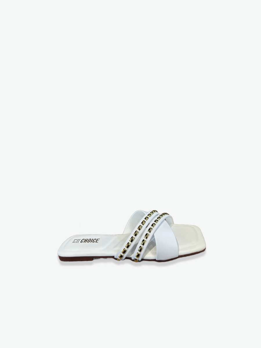 Flat Slipper – White | 12922 - Image 3