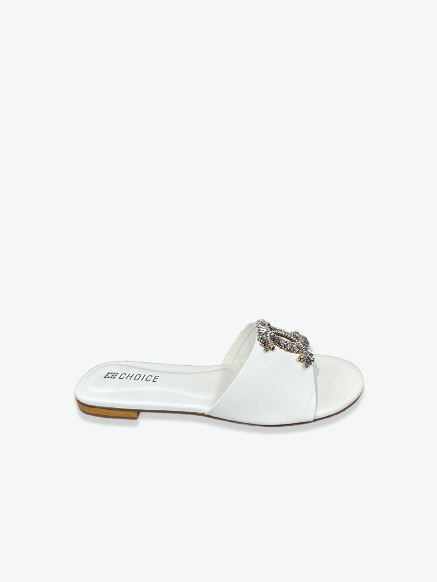 Flat Slipper - White | 12738 - Image 3