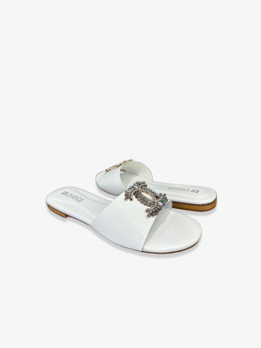 Flat Slipper - White | 12738 - Image 2