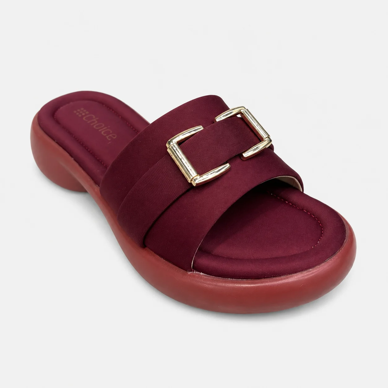 PU Sole Slipper - Maroon | 14774 - Image 4