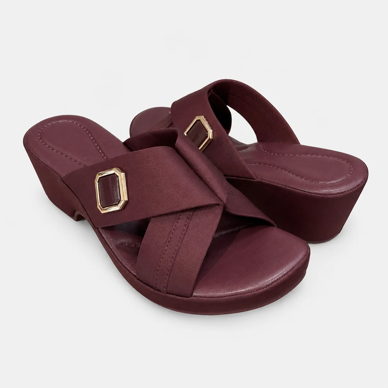 PU Sole Slipper - Maroon | 14823 - Image 2
